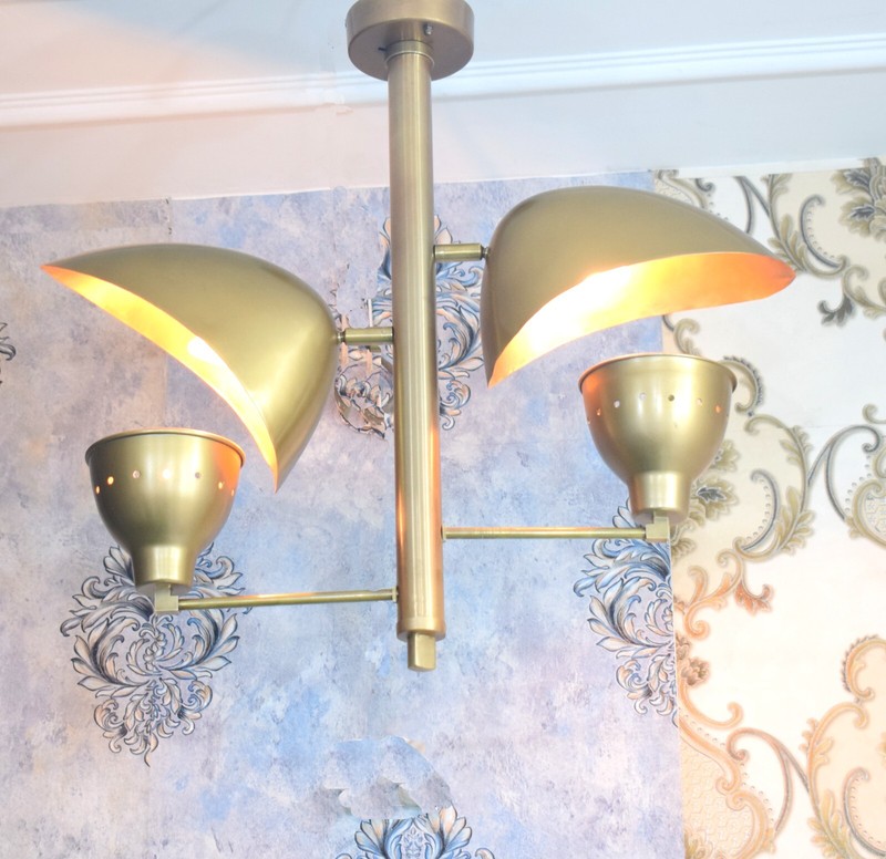 Antique Finish Brass & Iron Ceiling Light, Working Chandelier for