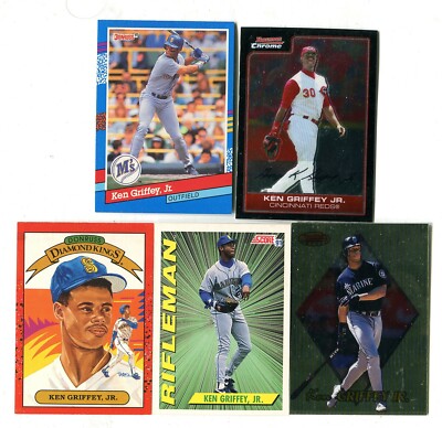 ケングリフィーJr.ランダムカード⑤ Ken Griffey Jr. 5 Baseball Card Lot HOF MARINERS REDS WHITE