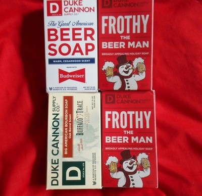 Duke Cannon Soap Frothy the Beer Man. Budweiser. Buffalo Trace