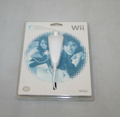Wii Nunchuk Controller White Sealed ~ Remote Accessory ~ Sealed NEW 