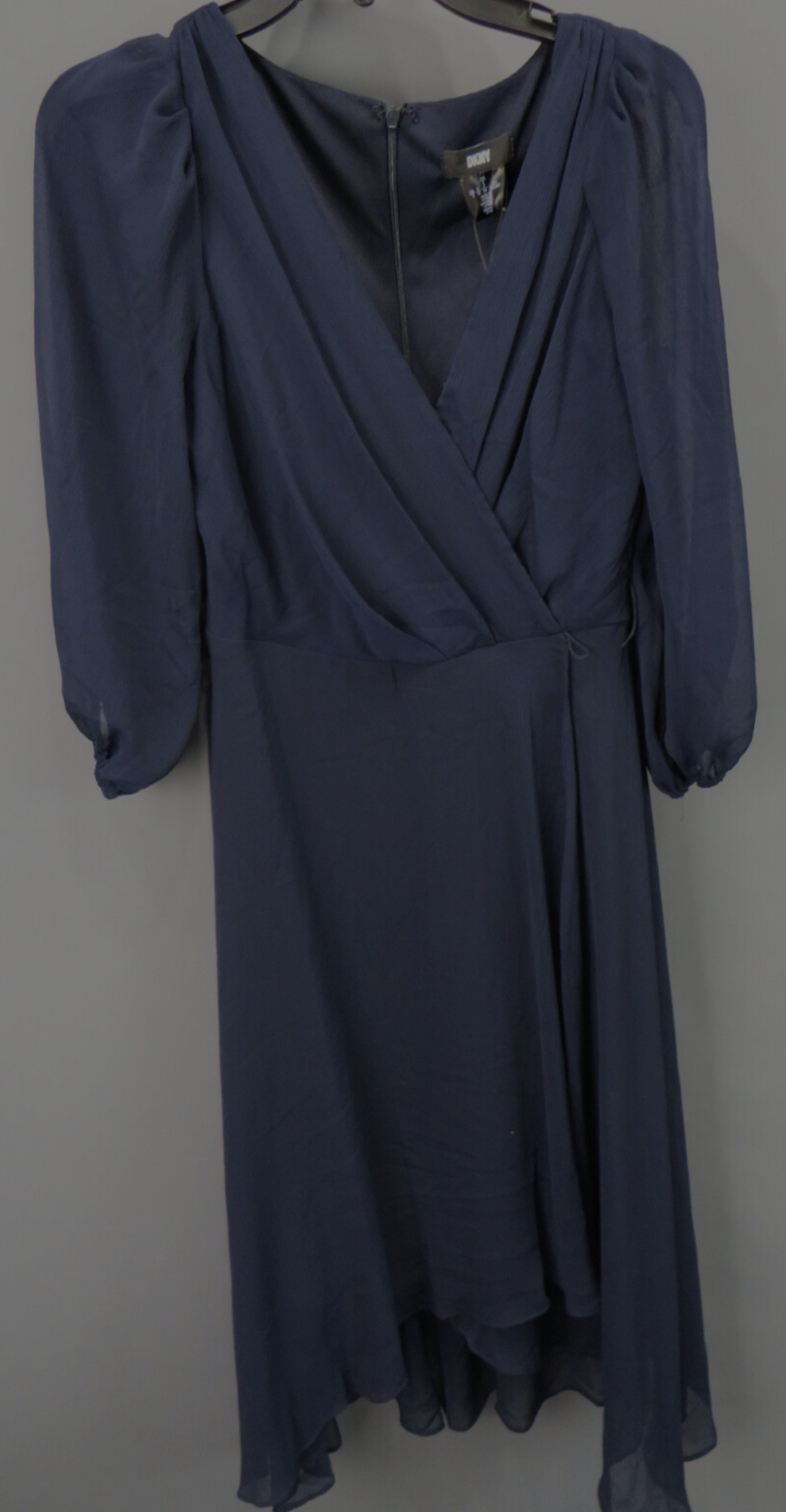 DKNY Balloon-Sleeve Faux-Wrap Dress MSRP $129 Size 2 # 12B