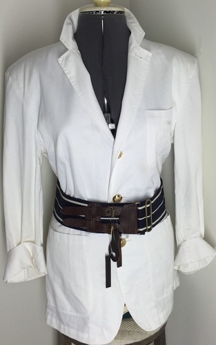 Mens Louis Castel stripe belt, 1 3/8