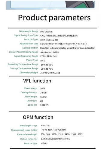 Komshine New Design KFI-45 Optical Fiber Identifier with 10MW VFL and LED Light