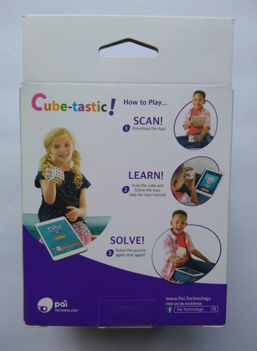 Cube Tastic 3x3 Puzzle Cube with IOS & Android App Brain Teaser Toy for Kids (F)