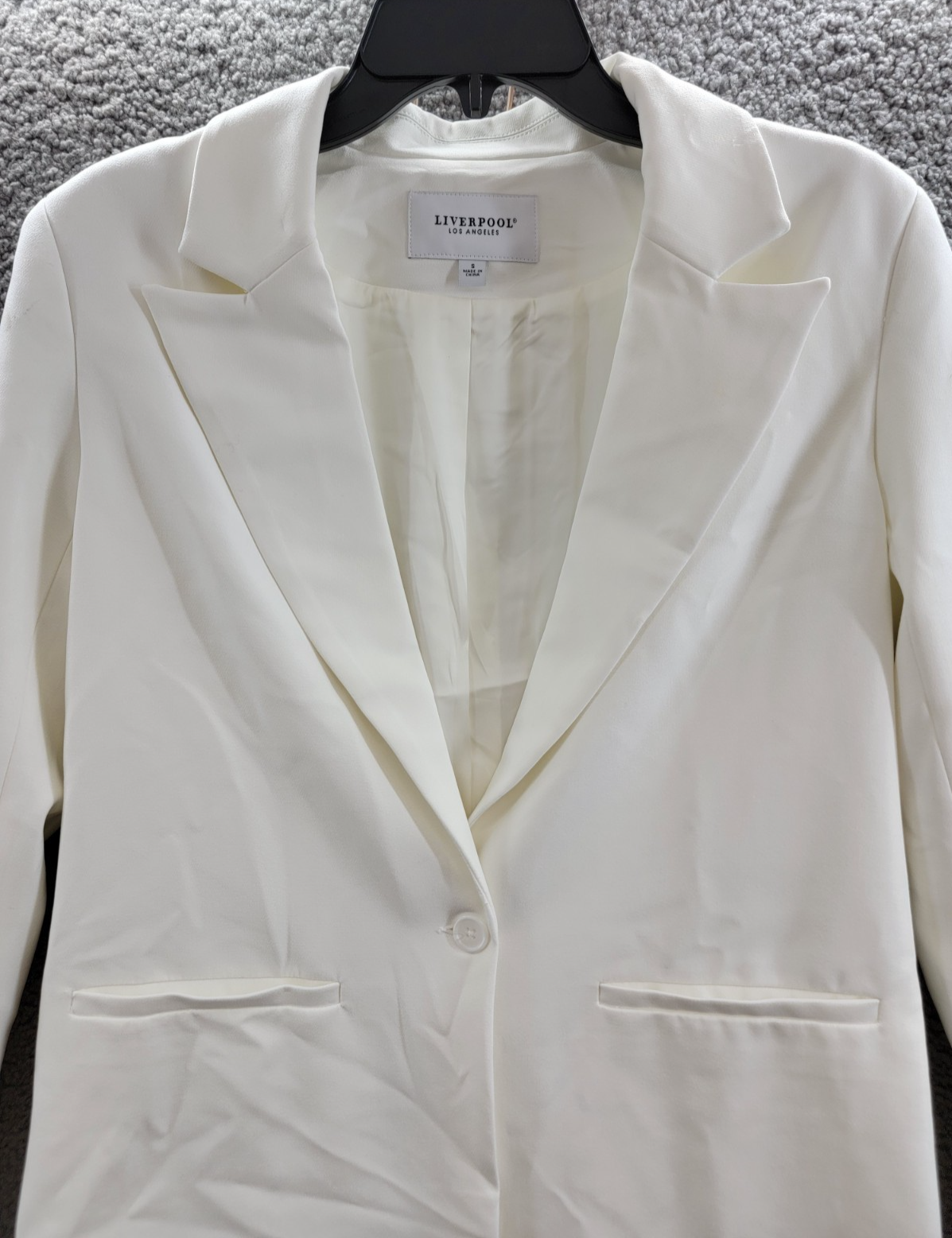 Liverpool Los Angeles Button Front Oversized Front Blazer Womens Small Porcelain - Picture 3 of 20