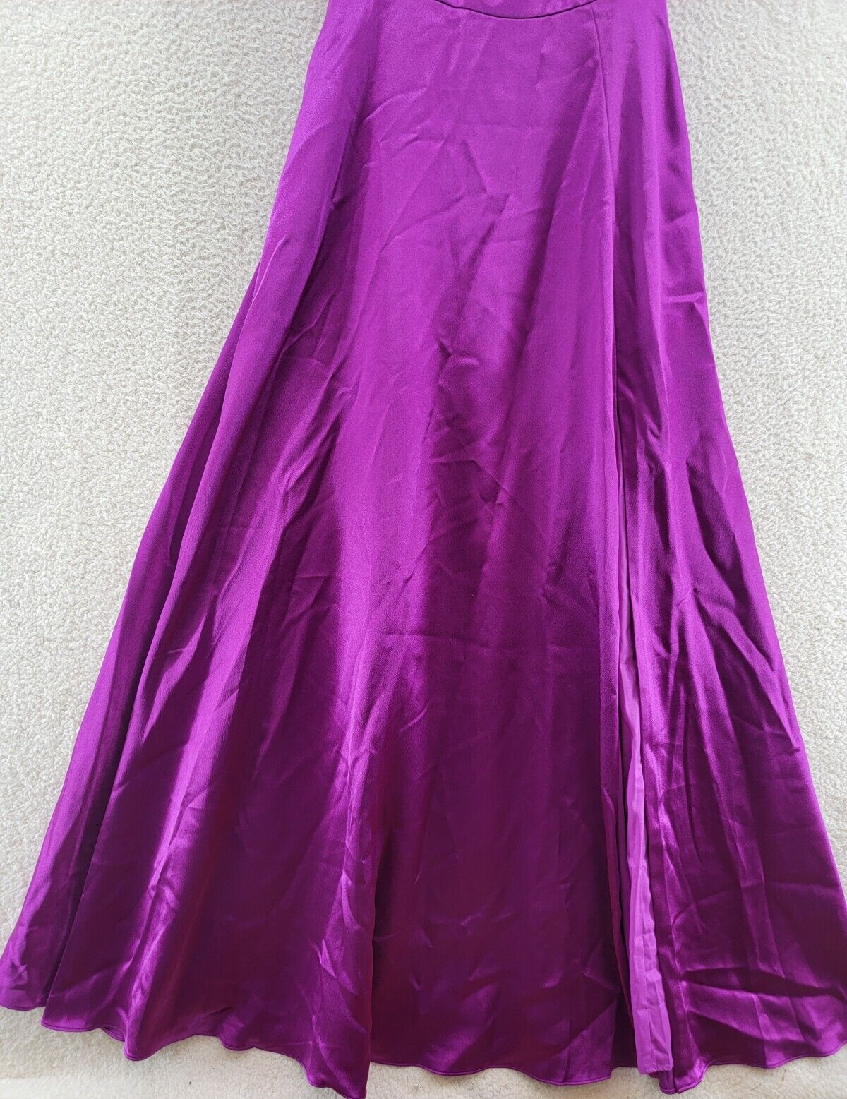 Aidan by Aidan Mattox Twist Front Mermaid Gown Women's 8 Purple Adjustable Strap - Picture 3 of 12