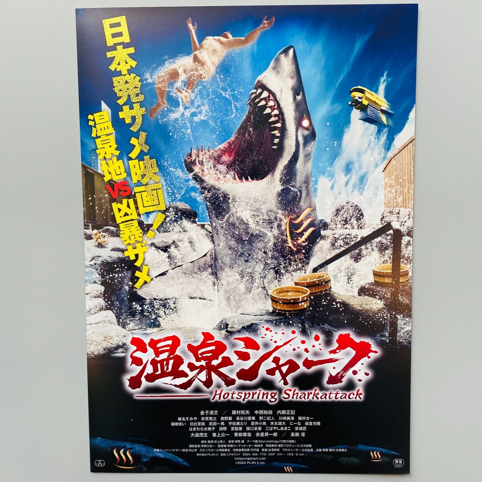 SHARK ポスター Onsen Shark /Hot Spring Shark 2024 Flyer Mini Poster Chirashi