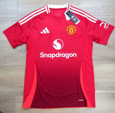NEW ADIDAS $130 MANCHESTER UNITED AUTHENTIC SOCCER JERSEY 9 SNAPDRAGON HOME MED