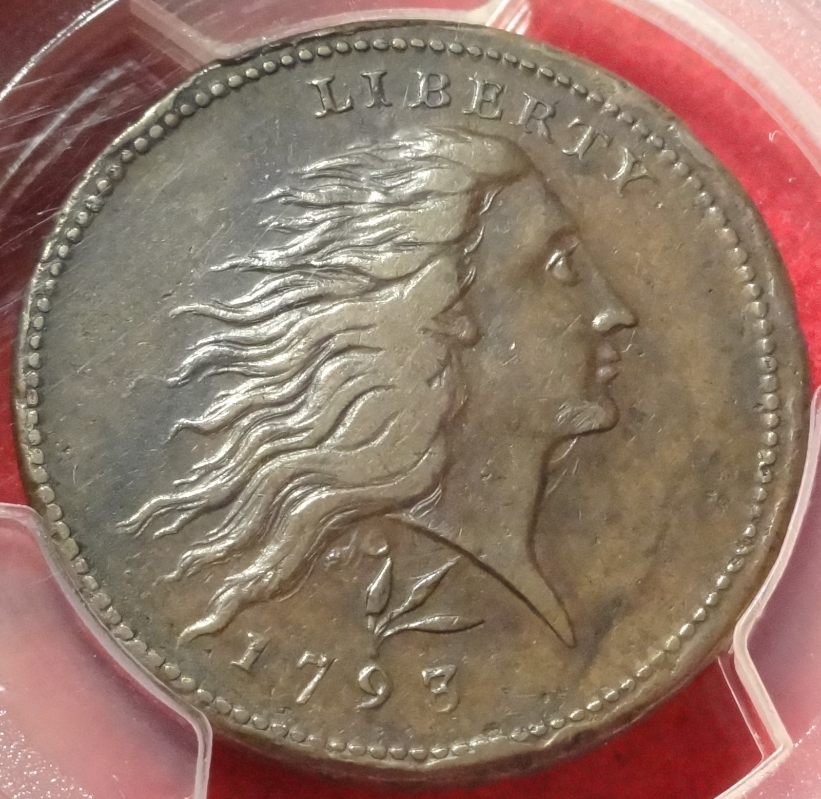 1793 1C PCGS VF35 FIRST YEAR ISSUED EARLY COPPER WREATH CENT LETTERED EDGE S-11c