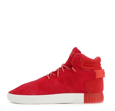adidas Originals Men's Tubular Invader Suede Trainers in Red