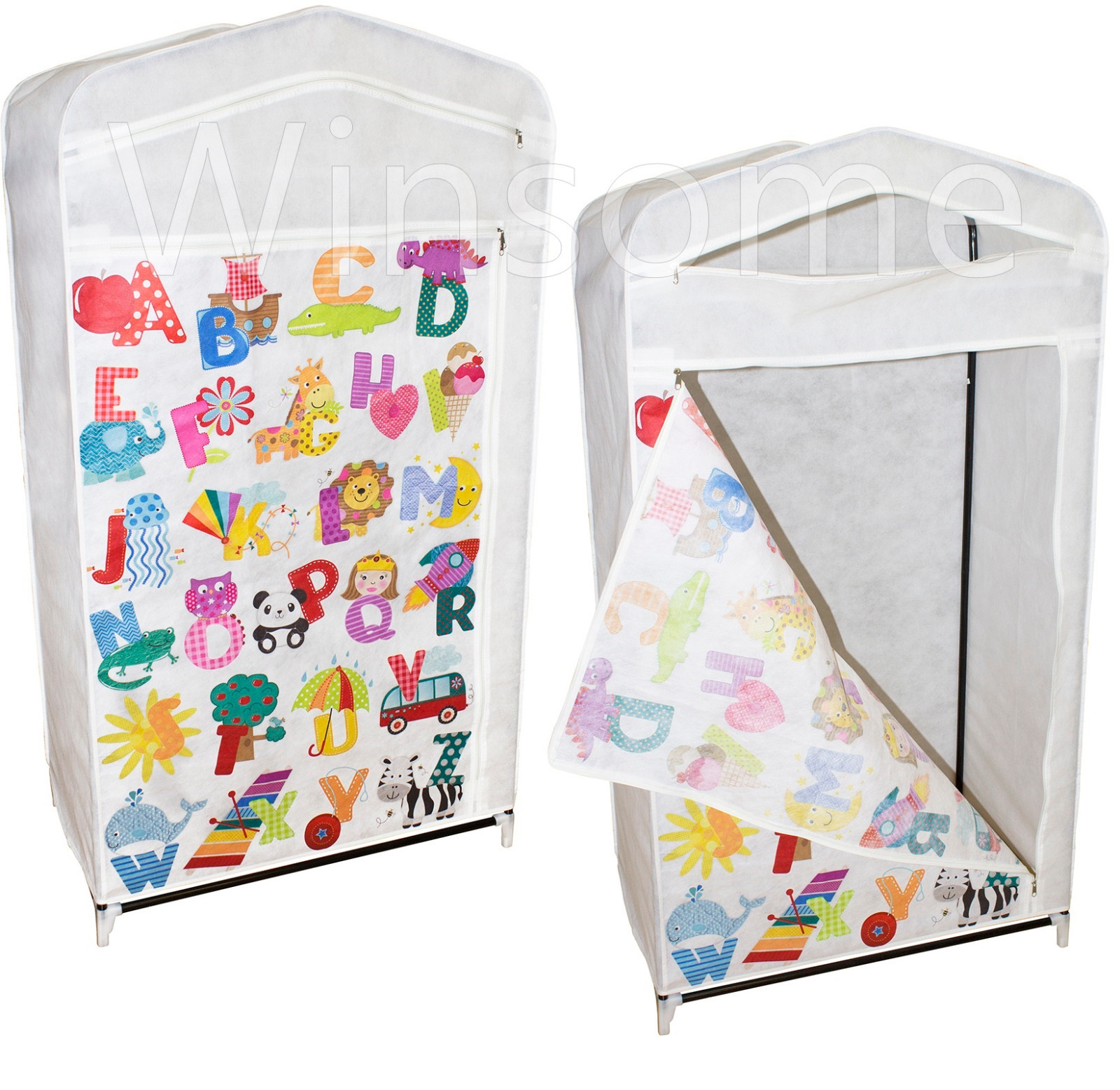 Kids Alphabets Wardrobe Foldable Hanging Clothes Shoes Storage