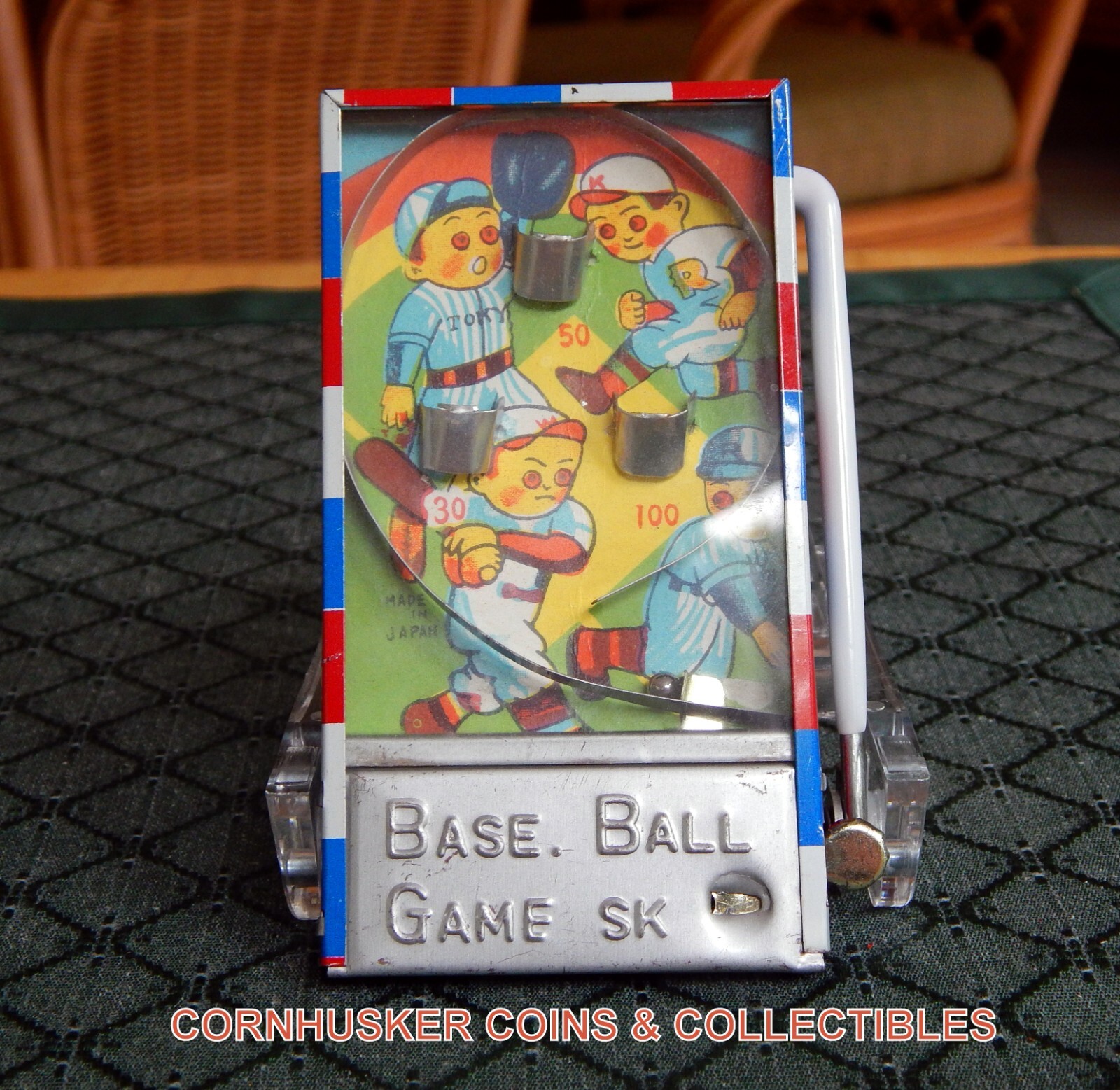 VINTAGE 1950'S BASE BALL PIN BALL FOR POINTS GAME ~ SK JAPAN