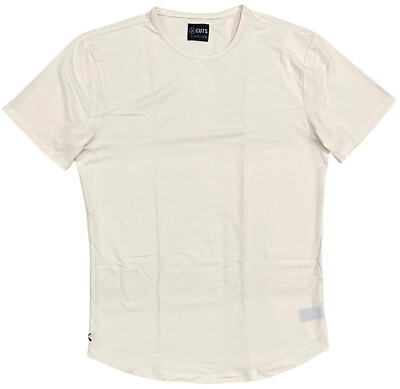 Cuts Clothing Men's Curve Hem Crew Neck Signature Fit 4-Way Stretch Tee T-Shirt