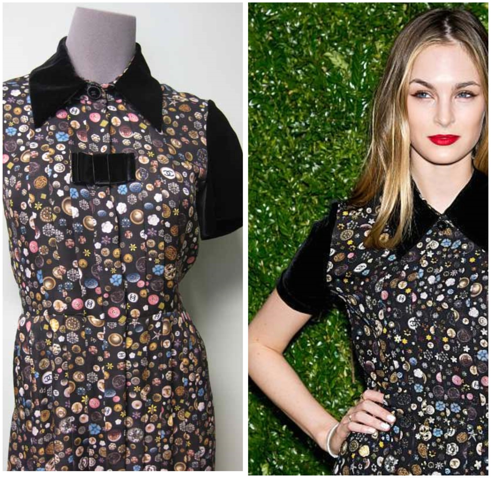ワンピース vintage chanel safari dress Chanel Vintage Fall/Winter 1992 Black Lesage Ribbon Silk