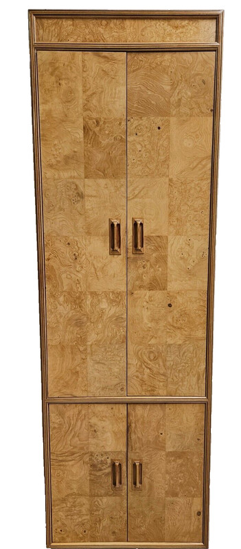 Henredon Scene Two Armoire Wardrobe Dresser Burlwood Art Deco MCM