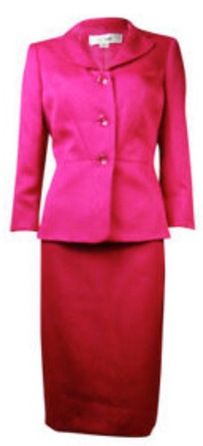 Pre-owned Le Suit $200  10p Orchid Pink Croco Skirt Jacket Womens Designer Suit