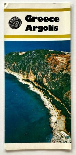 1973 Argolis Greece Vintage Travel Brochure Map Hotels Photos Attractions Beach