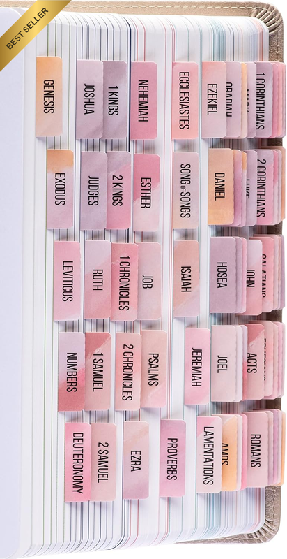 Laminated Bible Tabs (Large Print, Easy to Read), Bible Journaling Supplies, Bib