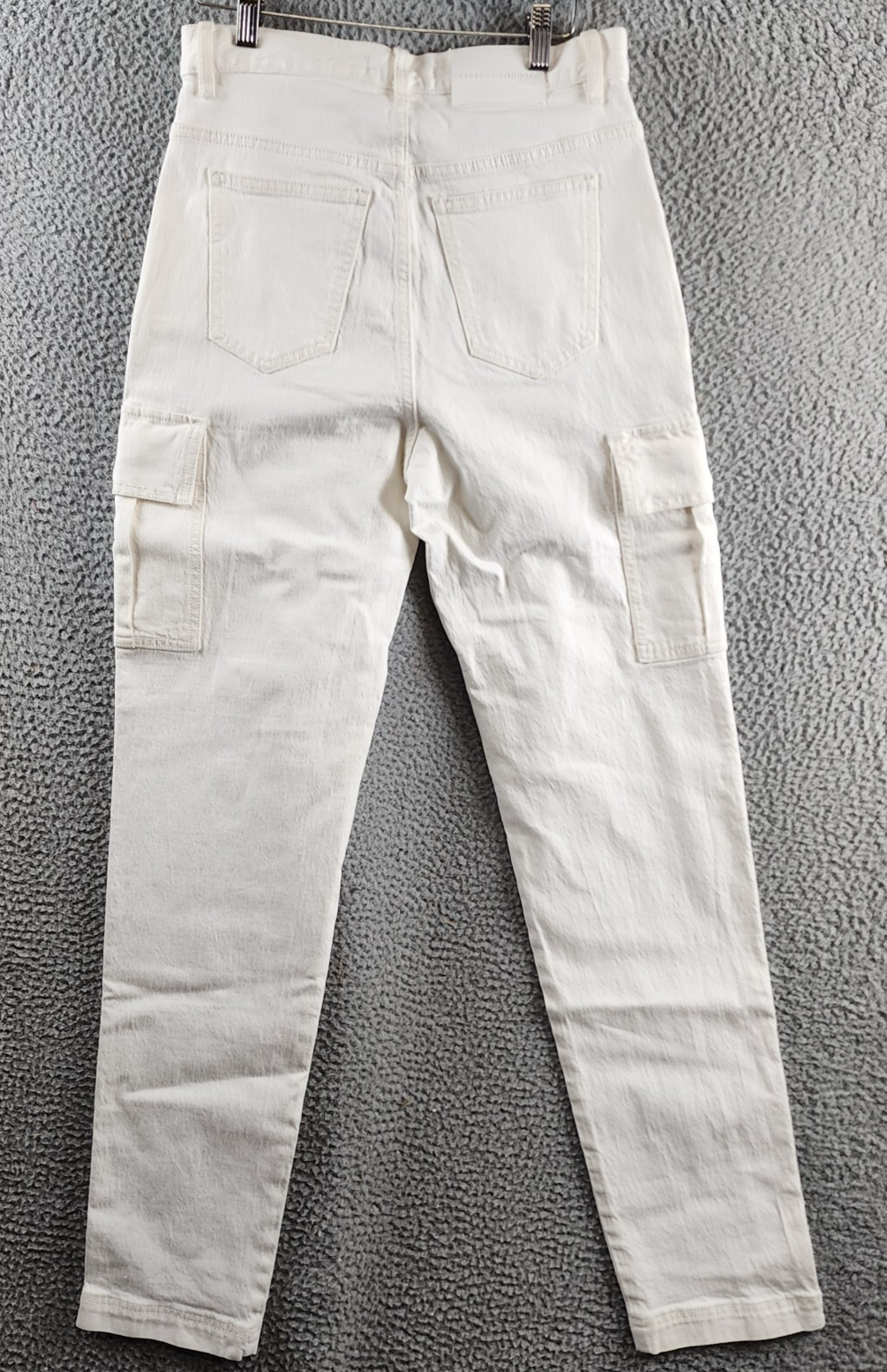 REBECCA MINKOFF Relaxed Cargo Pants Women's 24 Alabaster Zip & Button Closure - Picture 5 of 14