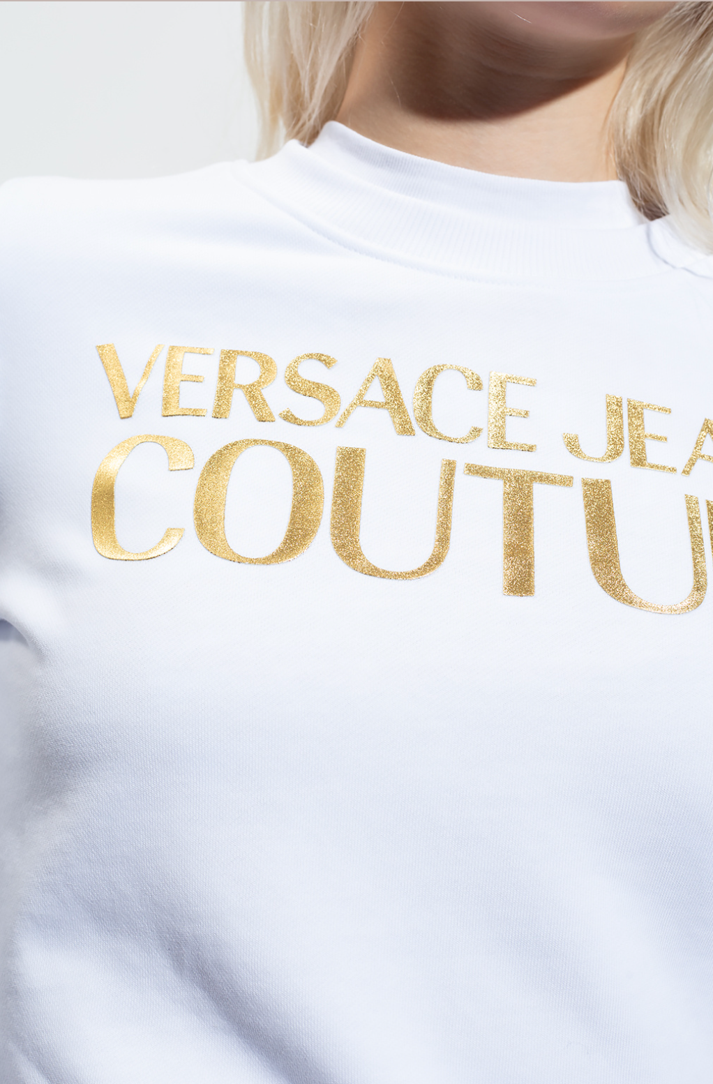 Pre-owned Versace Jeans Couture Sweatshirt Foil Logo Pulli Pullover Sweater Jumper M In Weiss