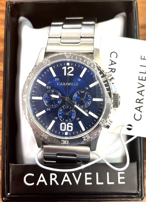Caravelle by Bulova Mens Stainless Steel Chronograph Quartz Watch 43A145