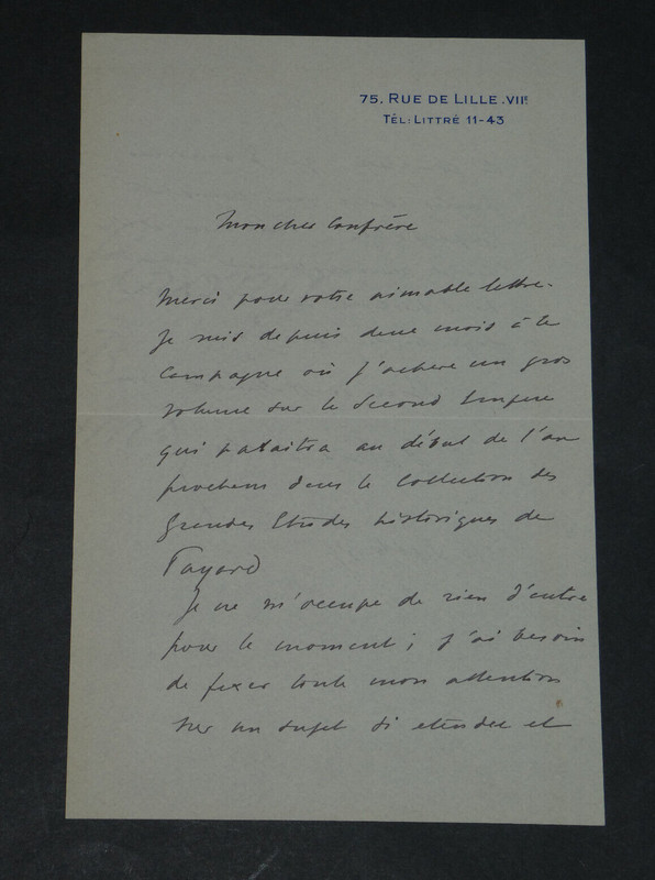 Octave Aubry - Lettre Autographe SignÃE Ã Pierre Lhoste Le Second Empire - 1937