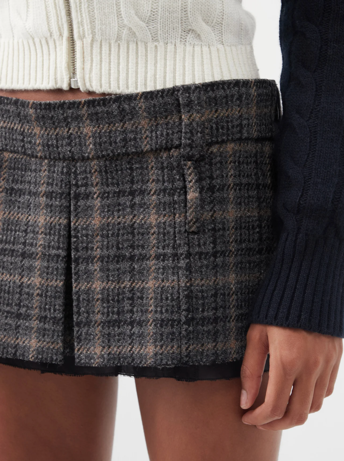 Pre-owned Miu Miu Mini Skirt Check Runway Tennis Skirt Tennis Short Skirt It44 In Multicoloured