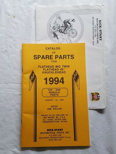 Kick-Start Spare Parts Catalog 1994 Flathead Big Twin Flathead...