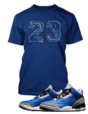 23 Compatible with Jordan 3 Royal Sneaker Tee to Match with Big Tall Small T
