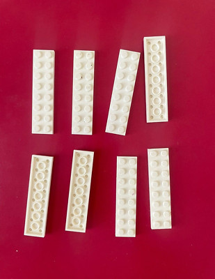 LEGO 2x8 WHITE PLATE (8 pieces) #3034 Dots Building Blocks Parts Pieces