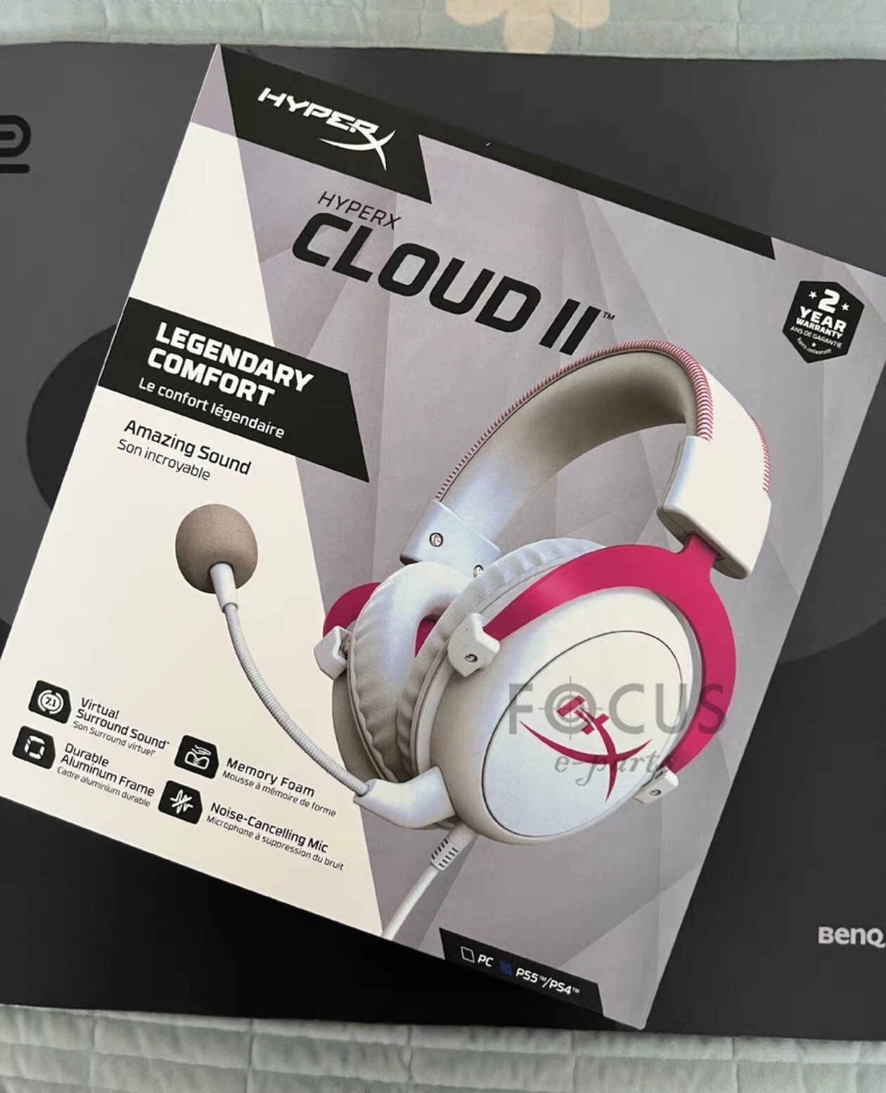 Brand New Genuine HyperX Hurricane Cloud2 Headset Pink and