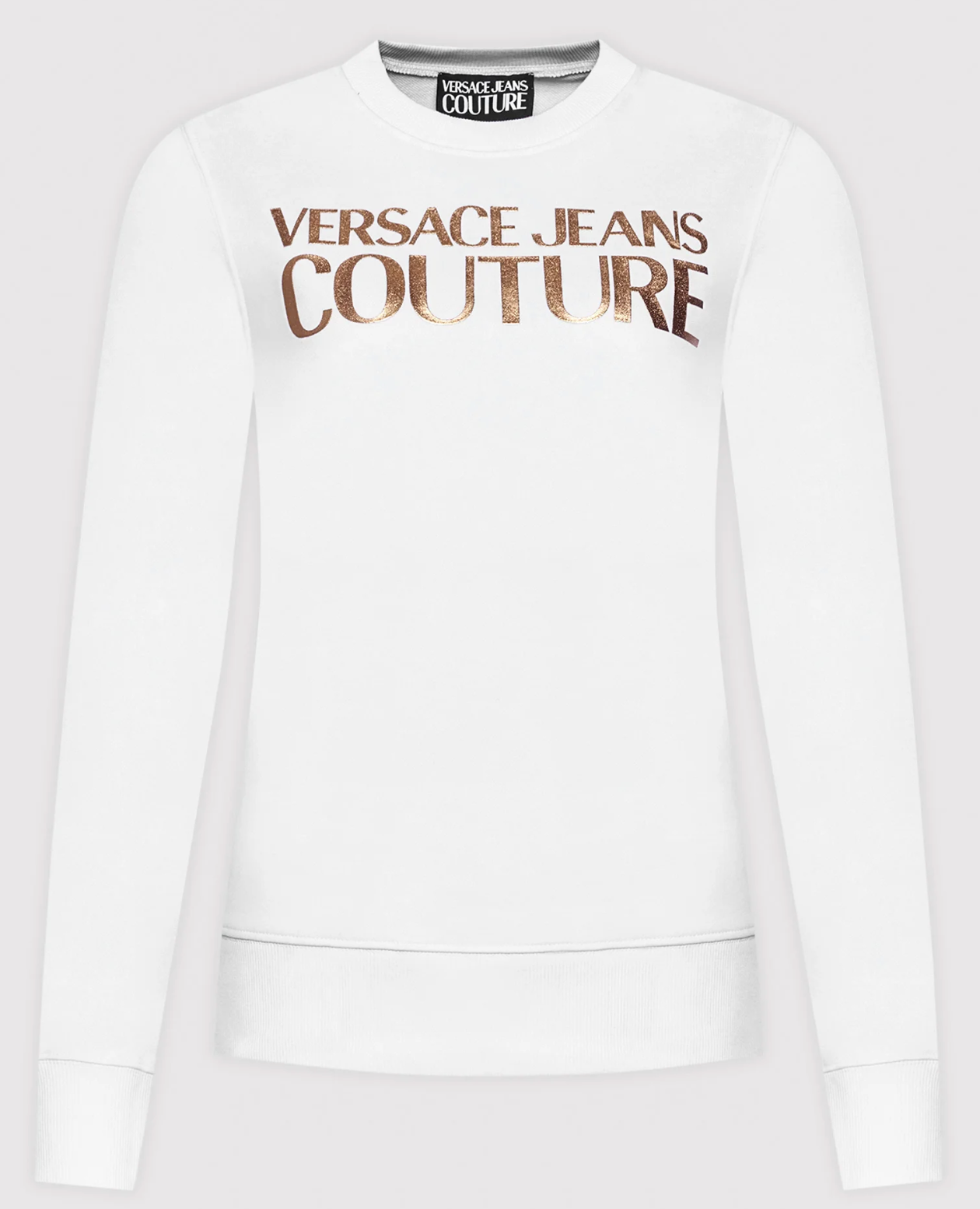 Pre-owned Versace Jeans Couture Sweatshirt Foil Logo Pulli Pullover Sweater Jumper M In Weiss