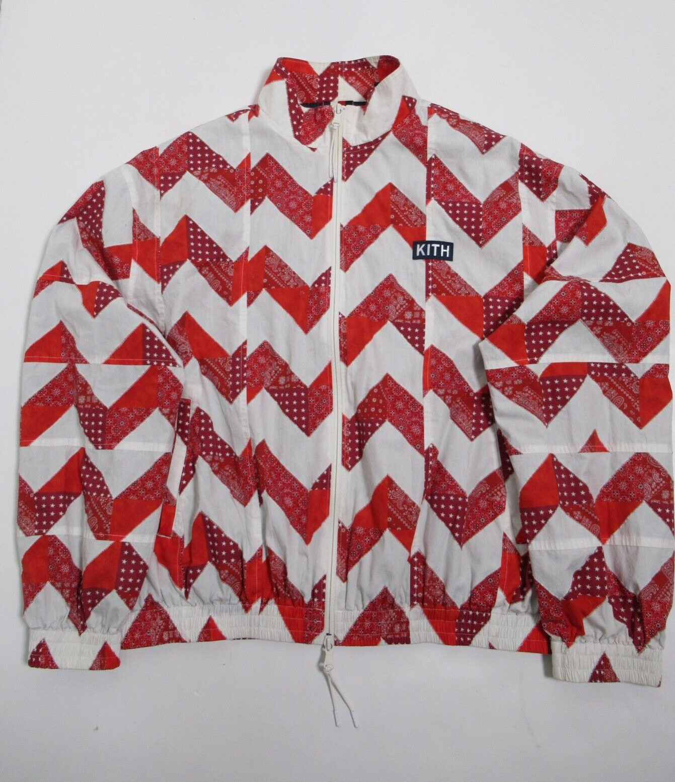 Kith Zig Zag Quilt Track Jacket Team USA Pyre Size L KH1255 Kith Zig Zag Quilt Track Jacket Team USA Pyre Size L KH1255