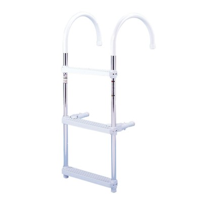 Boat Aluminum 3 Step Ladder 11'' Hooks Center To Center For Gunwales 10'' Or
