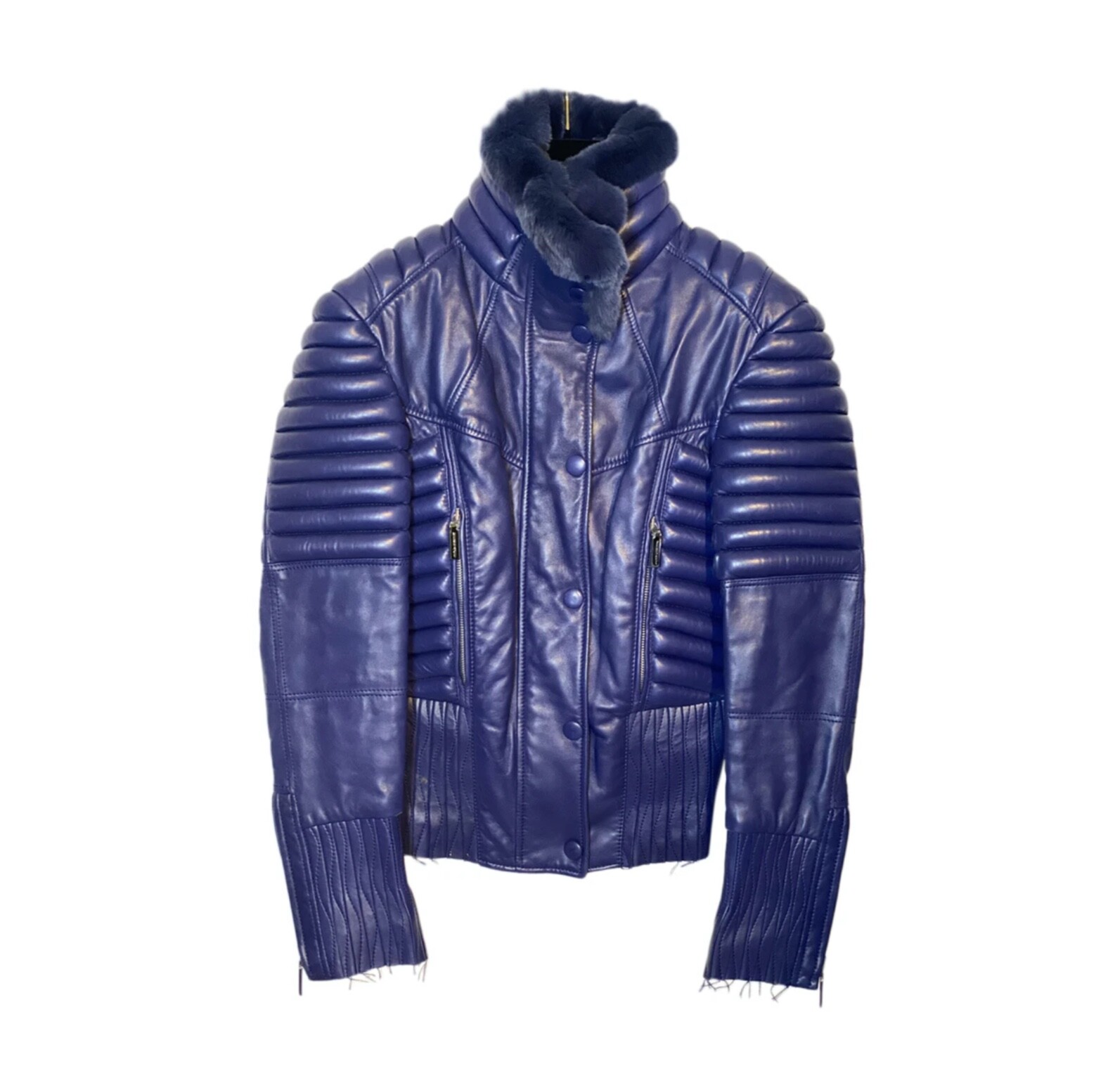 ジャケット VERSACE Light-blue leather blazer (10114131A10125 1V590) VERSACE Light-blue Leather Blazer | italist | REVERSIBLE