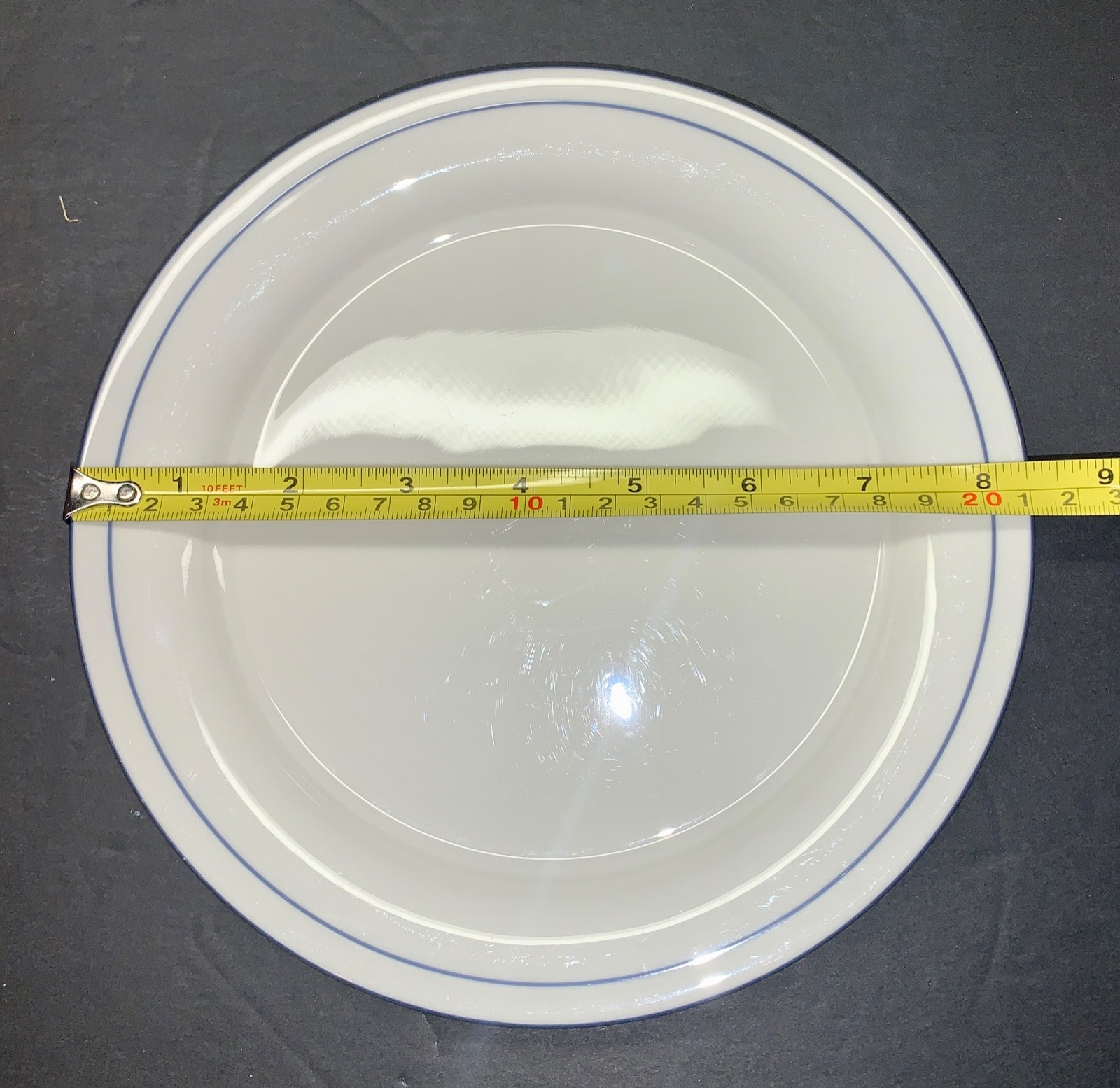 4 Lenox BLUE PINSTRIPES Salad Dessert Plates 8 1/4