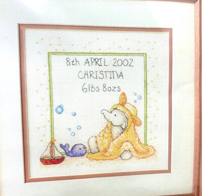 Humphrey's Corner Baby Elephant ''Baby Birth Sampler'' Complete Cross Stitch Kit