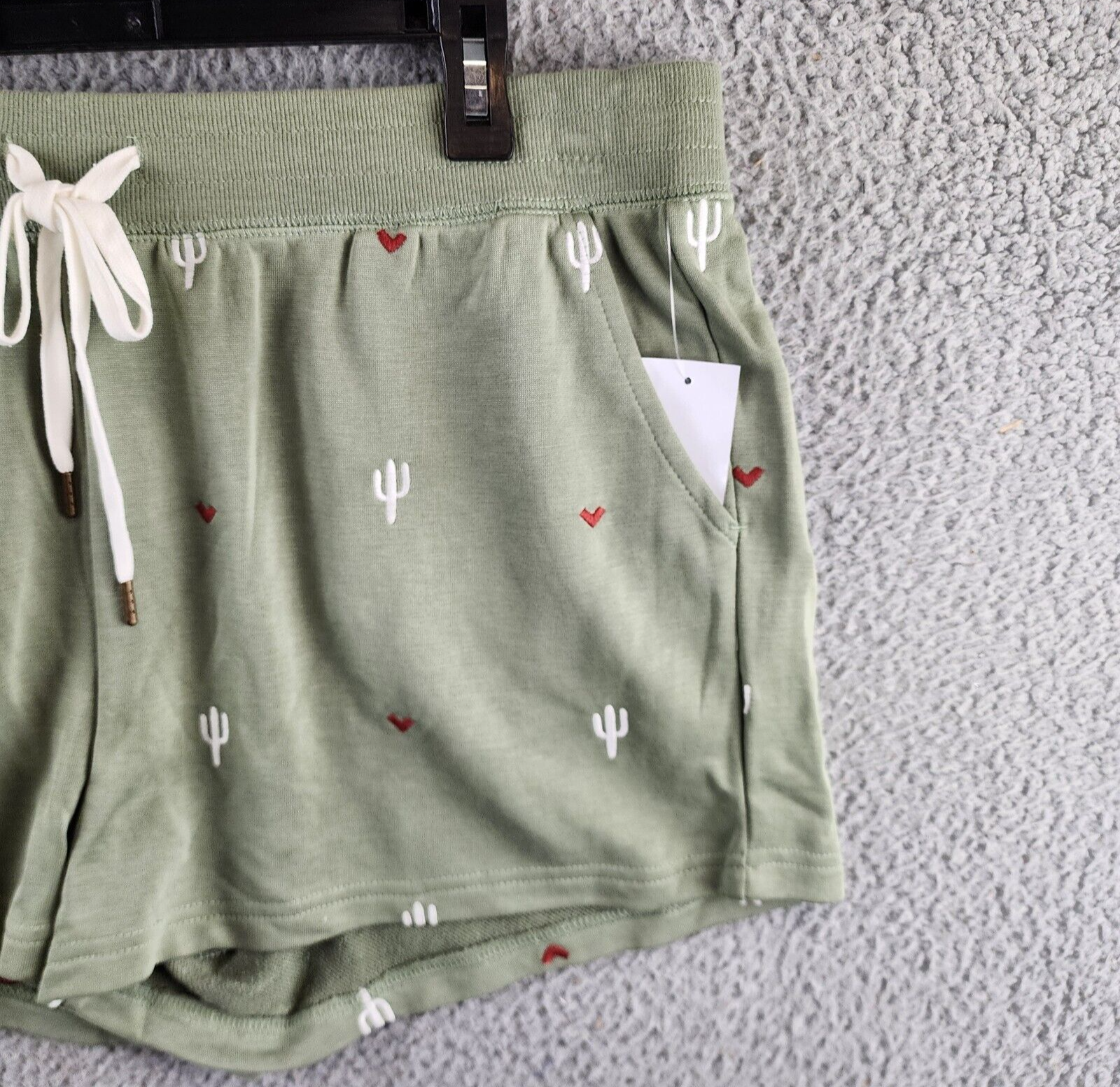 Pj Savage Loungewear Wild Lands Short Women's L Light Olive Drawstring Waistband - Picture 3 of 14