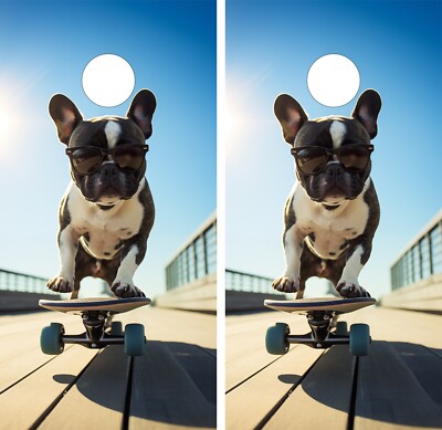 WATERPROOF Cool Dog Cornhole Board Wraps / Cornhole Decals