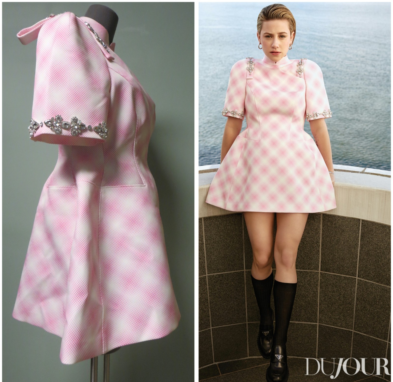 $850 SHUSHU/TONG NEW Sparkling Embellished Mini Dress UK12
