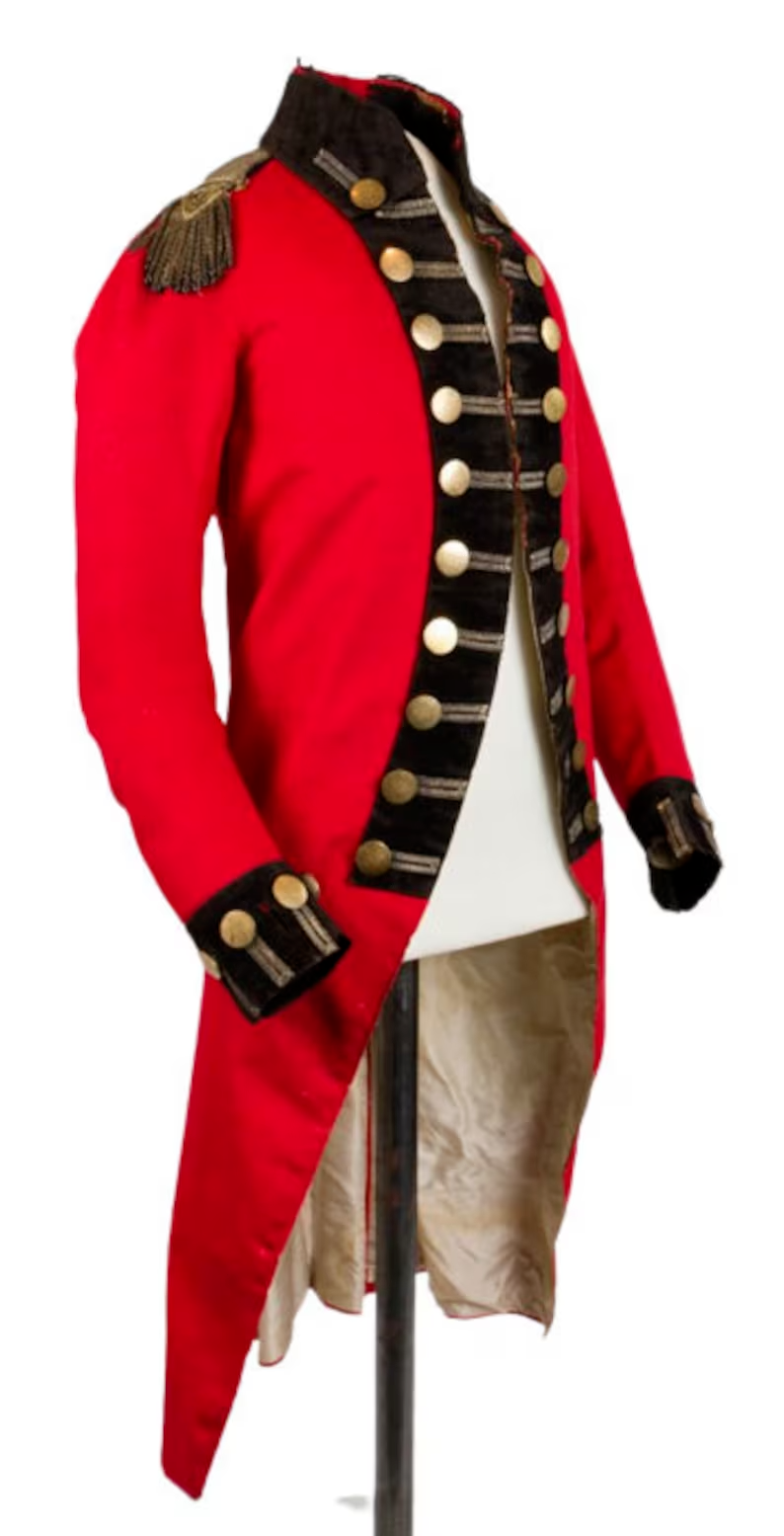 Pre-owned Handmade Red Man Wool Historical Military Coat