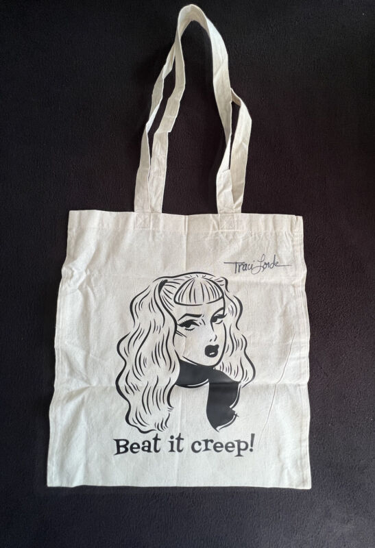New Traci Lords Official Beat It Creep Logo Cry Baby Tote Bag Signed Autographed