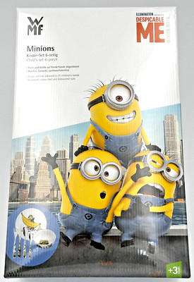 WMF Minions Kinder Geschirrset 6-teilig, Kindergeschirr mit Kinderbesteck Edelst