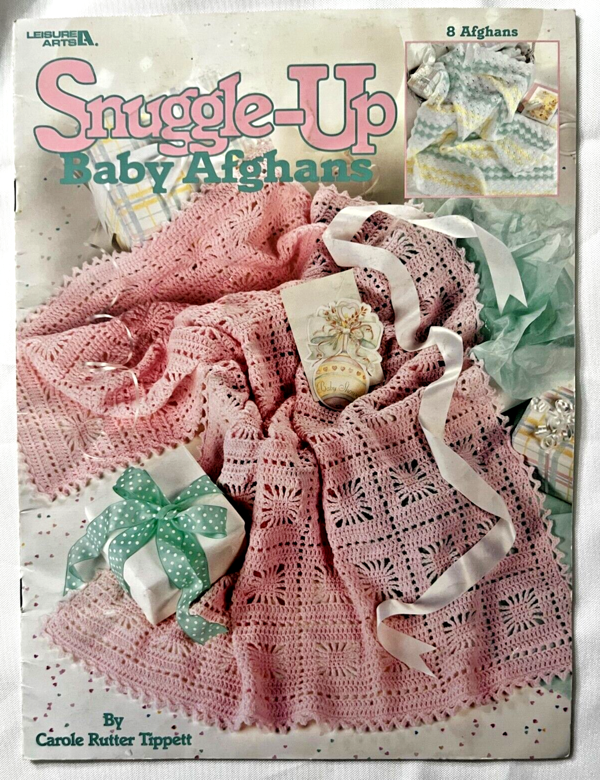Snuggle-Up Baby Afghans Crochet Patterns Book Basketweave Shell Fisherman Ripple