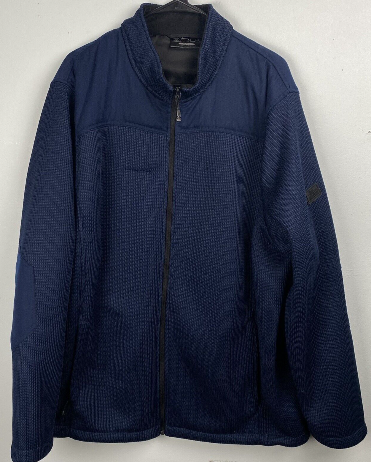 Zeroexposur ZX BLK Navy Blue Heavyweight Waffle Zip Up Zeroexposur ZX BLK Navy Blue Heavyweight Waffle Zip Up
