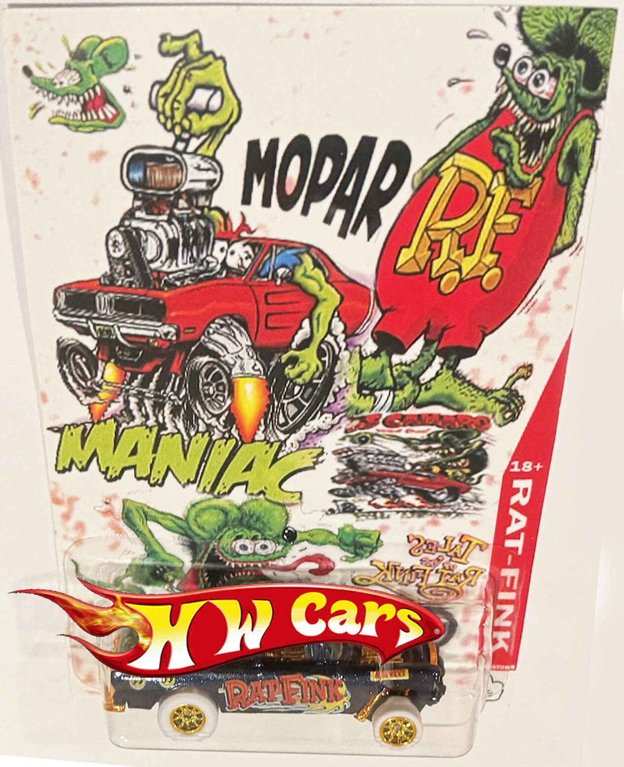 CHEVY, CORVETTE CUSTOM Hot Wheels Rat Fink Series w/RR