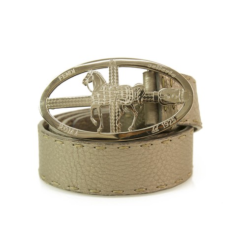 【FENDI】FF DIAMOND BELT FF Diamonds Belt Leather Brown | Fendi