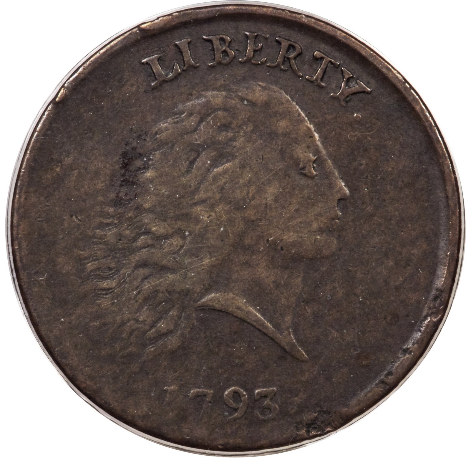 1793 Large cent Chain, AMERICA, Periods, S-4, B-5, R.3, PCGS VF25