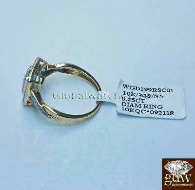 Pre-owned Globalwatches10 10k Gold Diamond Ladies Ring Women Size 7 Real Gold Diamond I2 Clarity In White