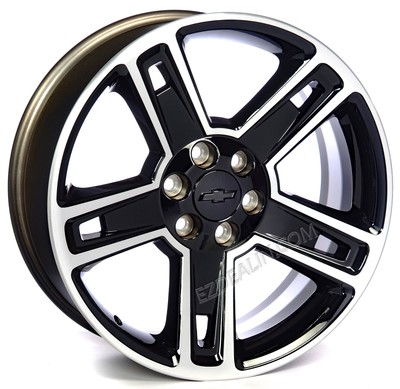 New Set 4 22quot Gloss Black W Machine Chevy Silverado Tahoe Suburban LTZ Wheels 